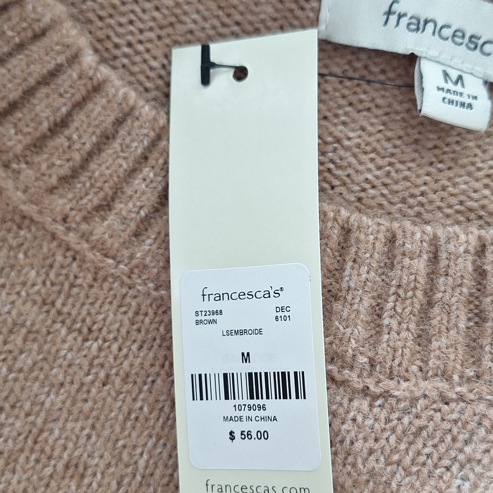 Francesca's Carry Sweater with White Floral Details - Picture 9 of 10